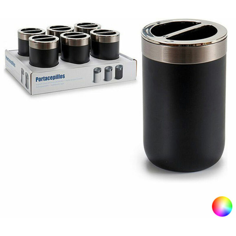 

BigBuy Home Portacepillos de Dientes Acero Inoxidable Plástico Inox (7,7 x 11,2 x 7,7 cm) Negro