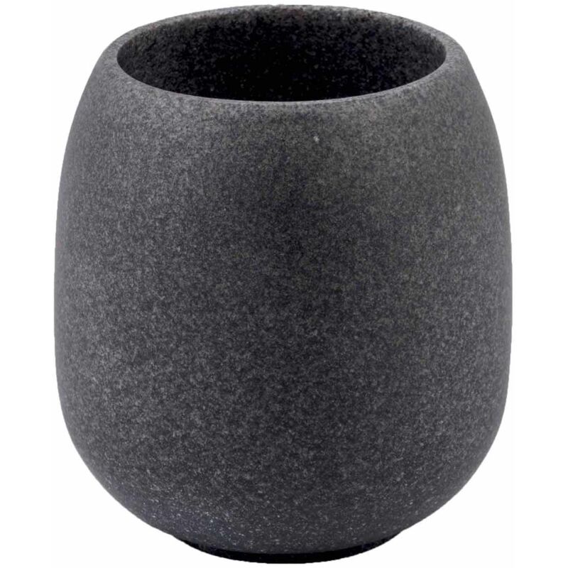 

Portacepillos de encimera gris de poliresina accesorios para baño mod. Afra