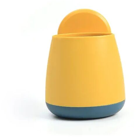 Portacepillos de baño, estante de pared para cepillos de dientes y pasta de dientes, estante de cocina para palillos, platos, escurridor de platos, organizador, amarillo