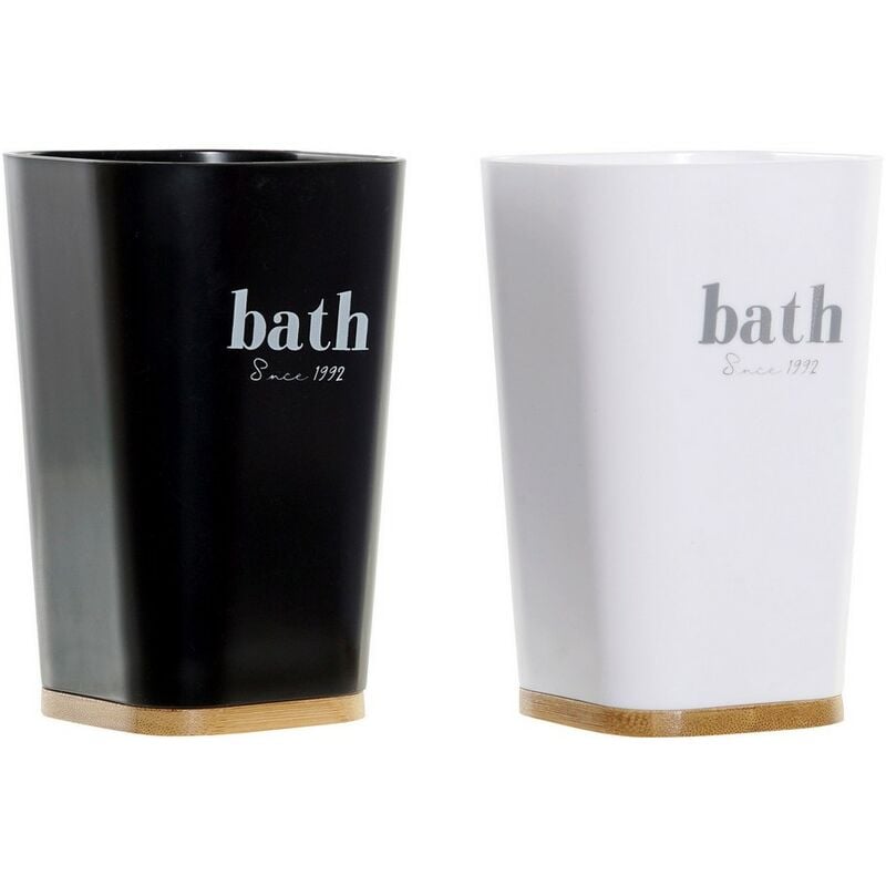

Portacepillos de Dientes DKD Home Decor Bath Bambú Poliestireno (2 pcs)