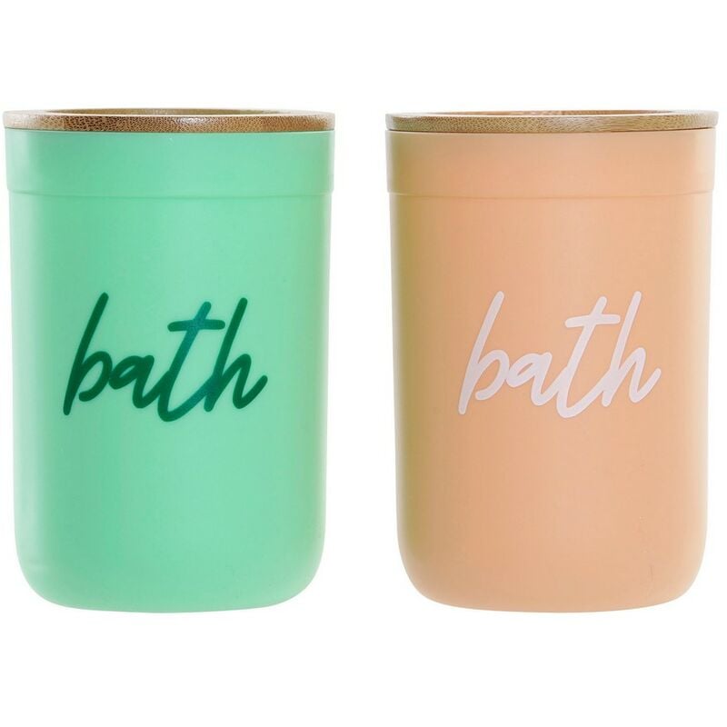 

Portacepillos de Dientes DKD Home Decor Bath Bambú Polipropileno (PP) (2 pcs)