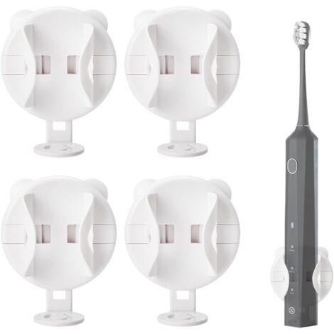 Portacepillos de dientes eléctrico autoadhesivo, portacepillos de pared, caja de almacenamiento para cepillos de dientes eléctricos (4 piezas)