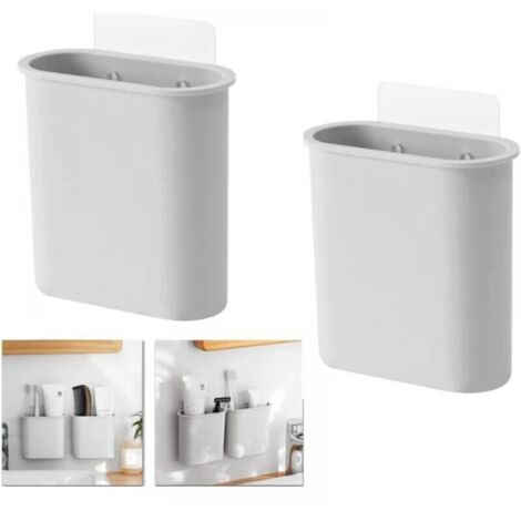 Portacepillos de dientes, organizador de almacenamiento de pared multiusos minimalista, contenedor de baño para cepillo de dientes, maquinilla de afeitar, pasta de dientes, peine