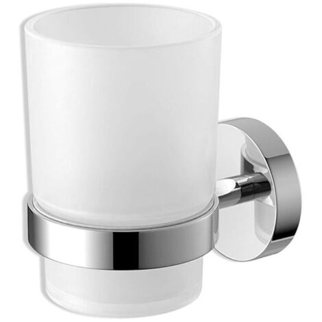 Portacepillos de vidrio esmerilado, XU, con soporte de pared de acero inoxidable 18/10. Herramienta de calidad profesional, afilado y preciso, mango antideslizante, materiales duraderos - KZQ