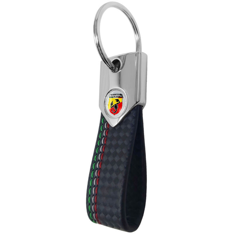 Portachiavi Abarth, Carbon Nero Tricolore con Logo Abarth - Colore: SCUDETTO