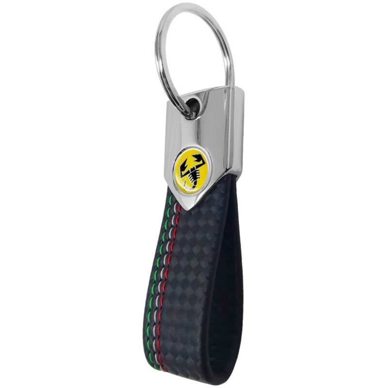 Portachiavi Abarth, Carbon Nero Tricolore con Logo Abarth - Colore: GIALLO