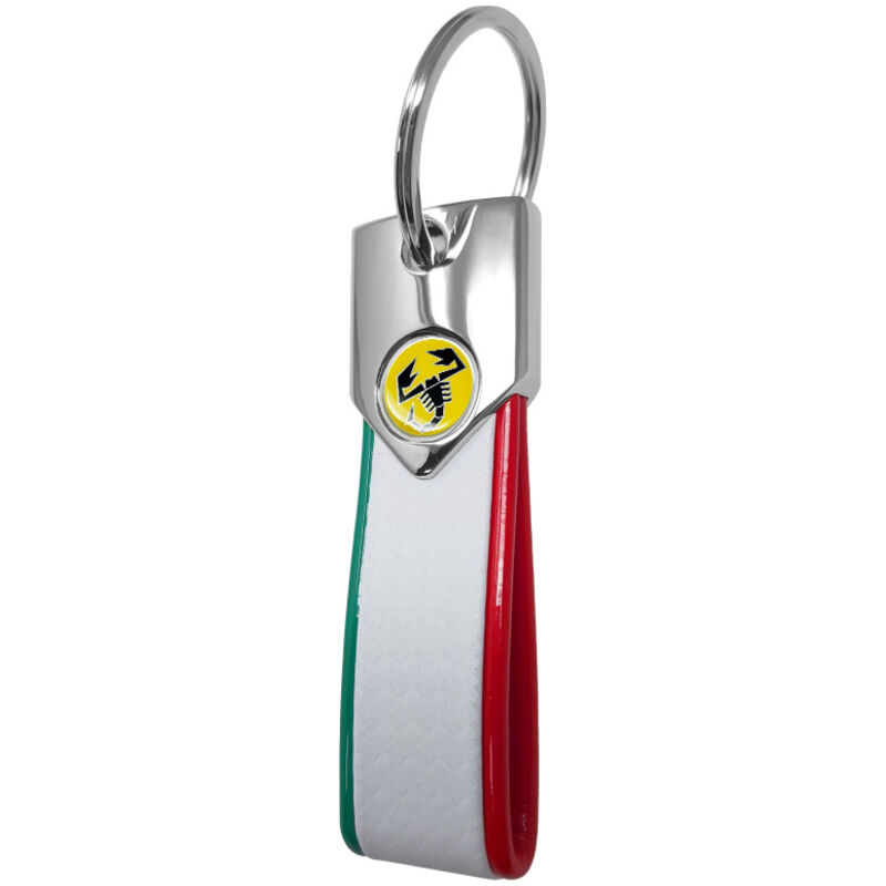 Portachiavi Abarth, Carbon Tricolore con Logo Abarth - Colore: GIALLO