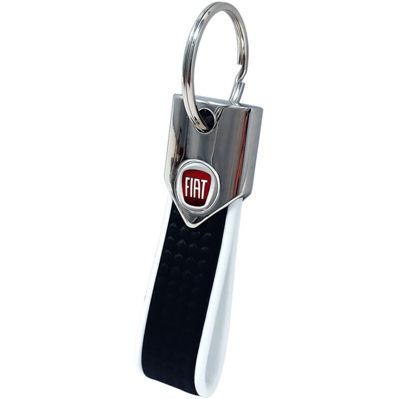 Portachiavi Carbon con Loghi Fiat Originali Colors - Colore: BIANCO CARBON