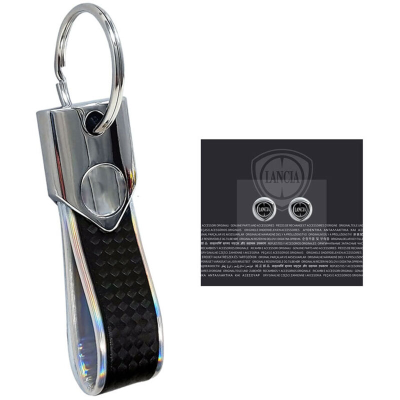 Portachiavi Carbon con Loghi Lancia Black Originali 12 mm - Colore: SILVER CARBON