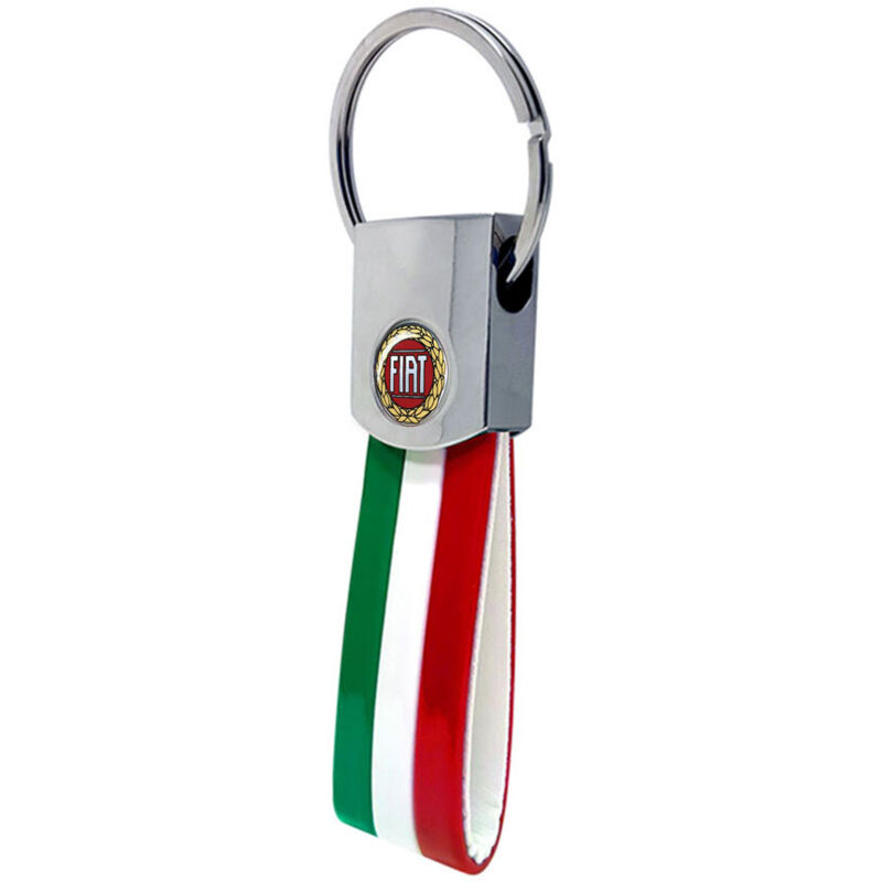 Portachiavi Italia con Loghi Fiat Originali - Modello: ROSSO VINTAGE