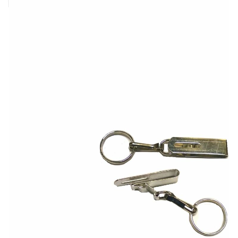 Image of Portachiavi da cintura acciaio nichelato moschettone metallo anello porta chiave