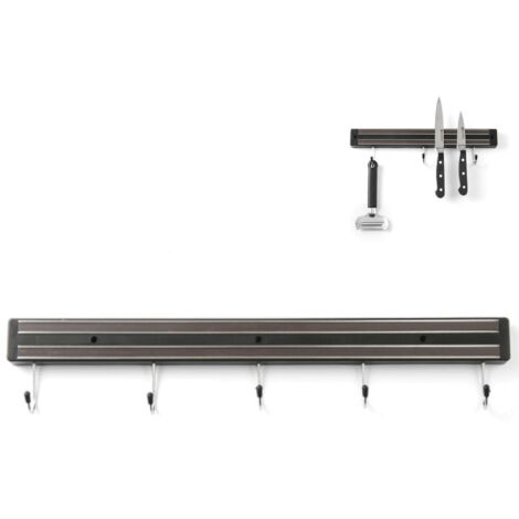 Portacoltelli magnetico con ganci, lunghezza 450 mm - Hendi 820308