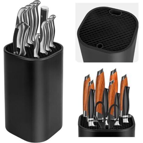 Portacoltelli senza coltelli, blocchi portacoltelli da cucina vuoti, portacoltelli universale nero, supporto per coltelli da cucina, contenitore per coltelli da cucina