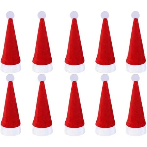 Portacubiertos de gorro de Papá Noel (10 piezas) – Vajilla para fiestas navideñas, decoración de mesas