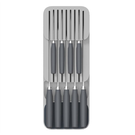 Portacuchillos gris An. 15 x Pr. 39,8 cm x Al. 7,5 cm