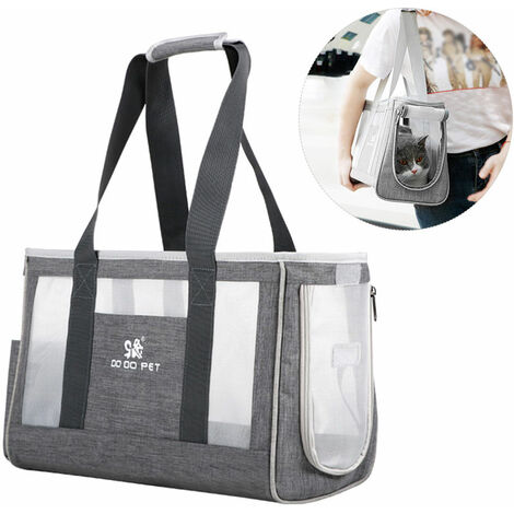Portador de mascotas portátil Bolsa de viaje para mascotas diseñada para un peso de hasta 6 kg, gris oscuro, S