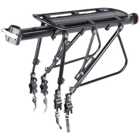 Portaequipajes para bicicleta de montaña, portaequipajes de liberación rápida con reflector, portaequipajes trasero ajustable para MTB, portaequipajes trasero para bicicleta con doble barra de soporte