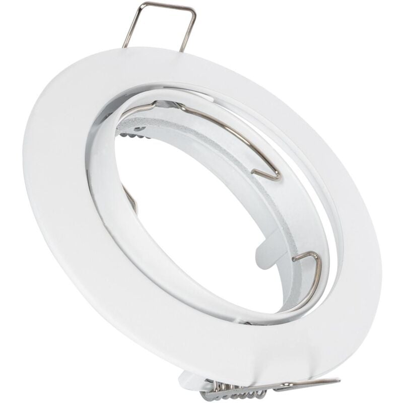 Image of Efectoled - Portafaretto Downlight Circolare Basculante per Lampadina led GU10/GU5.3 Foro ø 72 mm Bianco