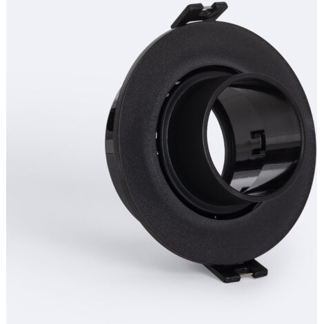 Portafaretto Downlight Circolare Regolabile Basso UGR Lampadina LED GU10 / GU5.3 Foro Ø75 mm Suefix  Nero