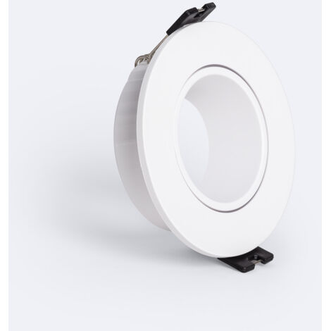 Portafaretto Downlight Conico Basso UGR Nero per Lampadina LED GU10 / GU5.3 Foro Ø 90mm Bianco