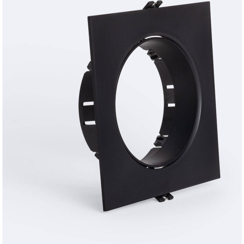 Image of Efectoled - Portafaretto Downlight da Incasso Quadrato Orientabile per Lampadina led GU10 AR111 Foro Ø135 mm Nero