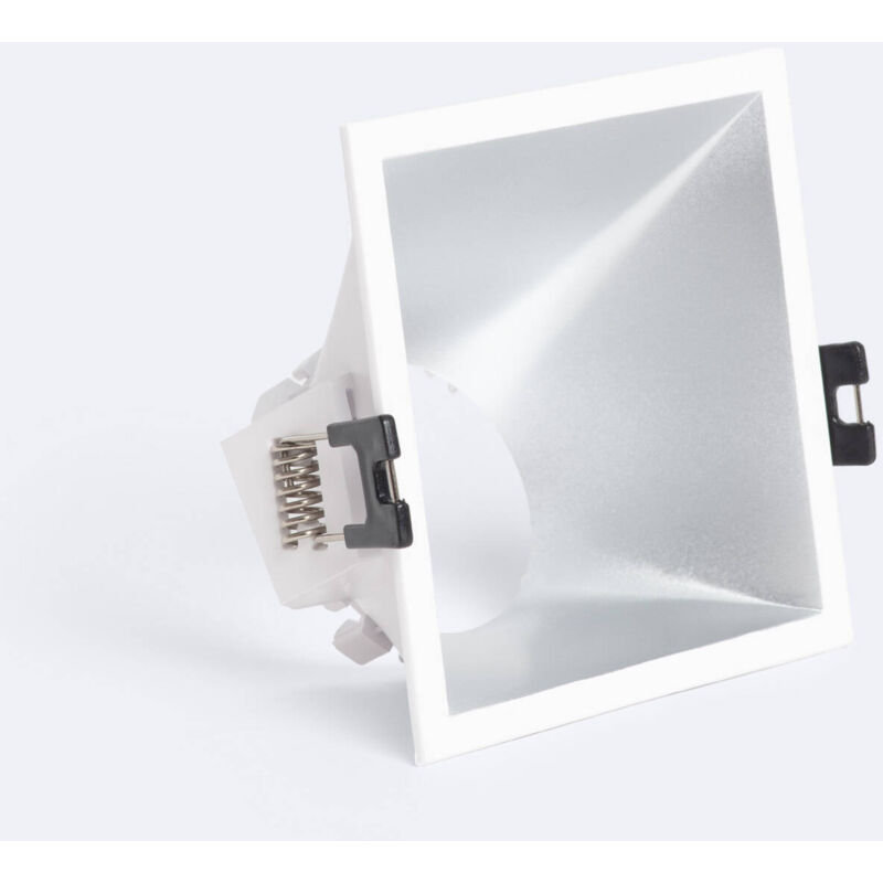 Image of Ledkia - Portafaretto Downlight Quadrato 45º Basso ugr per Lampadina led GU10 / GU5.3 Foro 85 x 85 mm Bianco - Argento