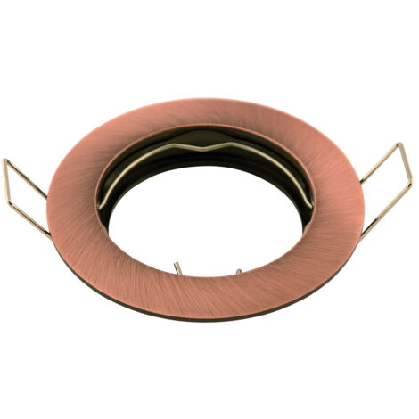 Portafaretto fisso GU10 / MR16 da incasso 80mm Rame Rotondo Novaline