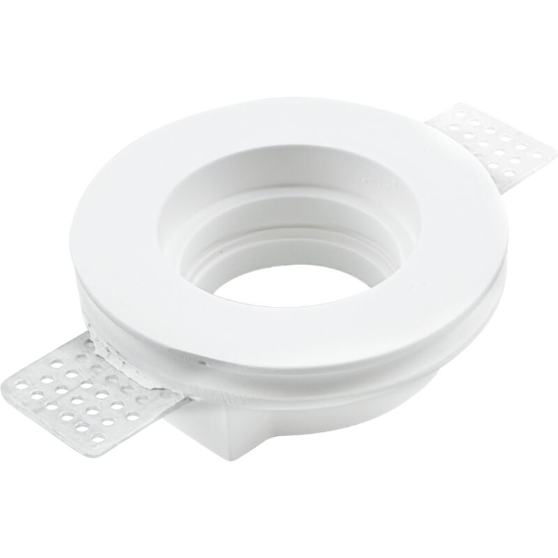 Image of Mediawave Store - Portafaretto Gesso a Scomparsa GS-5009 Rotondo Bianco ad Incasso Attacco GU10