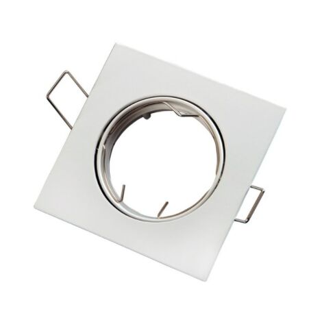 Faretto da soffitto gu10 led 220v quadrato per esterno alluminio bianco  ip54 - 5C0E