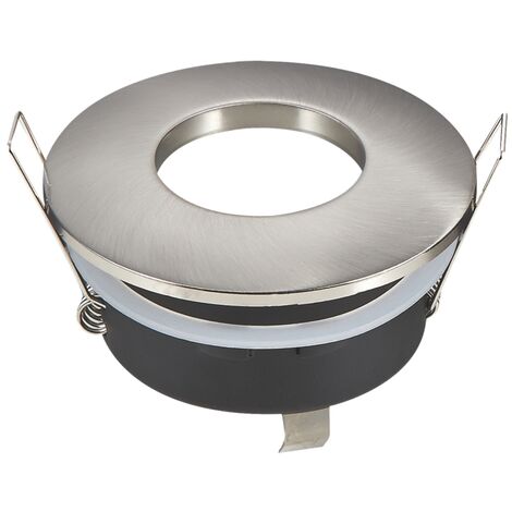 Portafaretto GU10 / MR16 per doccia cromoterapia IP54 84mm Nickel satinato Rotondo Aigostar