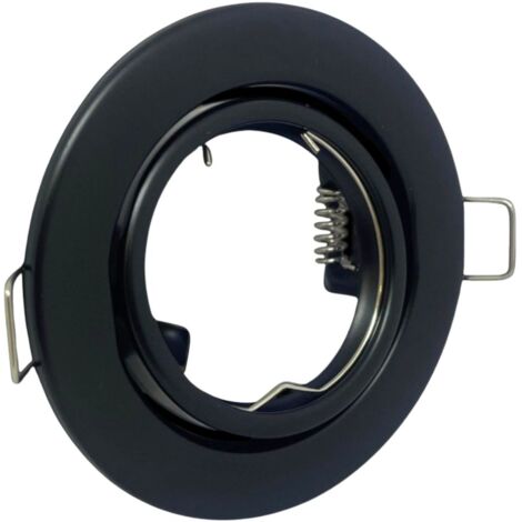 ASIA LED Portafaretto GU10 MR16 Rotondo Orientabile Nero Opaco Ø90mm