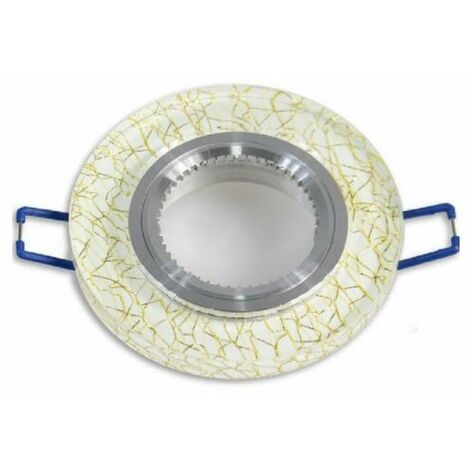 Portafaretto GU10 Rotondo Vetro con Venatura Oro P15-GU10-O