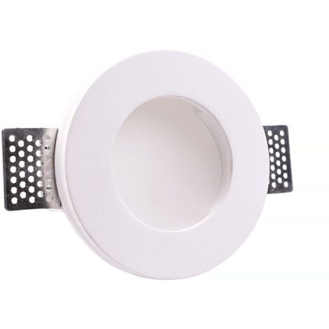 PORTAFARETTO GU10 TONDO IN GESSO BIANCO DA INCASSO - DESIGN ELEGANTE E FACILMENTE VERNICIABILE