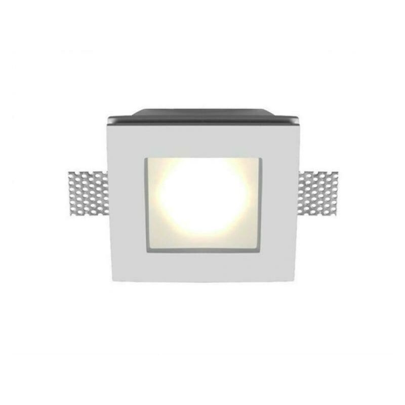 Image of Vivalamp - Portafaretto in gesso a scomparsa quadrato lato 12 cm per lampadine led gu10 kit 2 pezzi