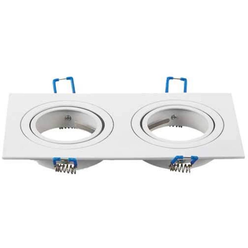 V-tac - VT-783SQ portafaretto orientabile da incasso per 2 lampadine GU10 e GU5.3 - sku 3607