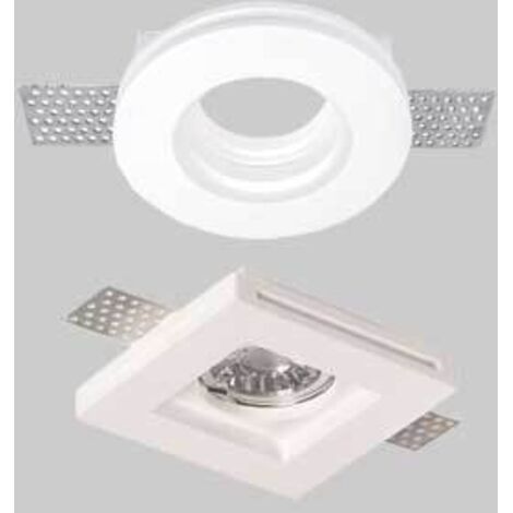 Portafaretto incasso in gesso con rete mod. tondo - diametro 100x27 mm