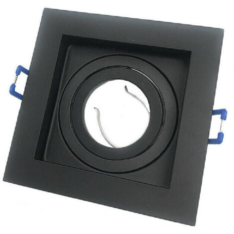 Portafaretto Incasso Quadrato Acciaio P23 Support Orientabile Faretto Porta Faretti       Noir