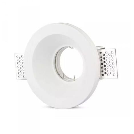 Portafaretto Lampada Led GU10 Da Incasso A Scomparsa Corpo Rotondo Diametro 120mm In Gesso Bianco Verniciabile SKU-3640