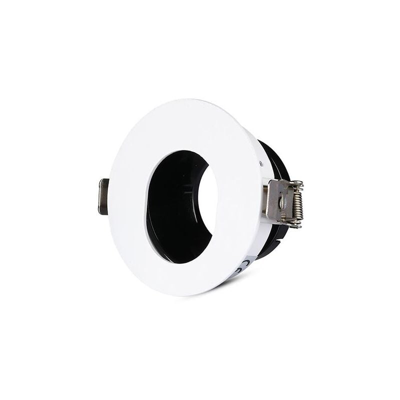 Image of VT-874 Portafaretto incasso rotondo orientabile bianco con interno nero foro ovale per lampade GU10-GU5.3 - sku 3161 - Bianco - V-tac