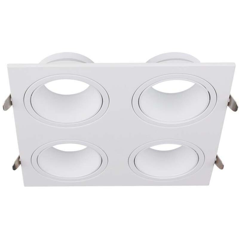 V-tac - Support de spot led encastré carré 4 x GU10 en polycarbonate et fer