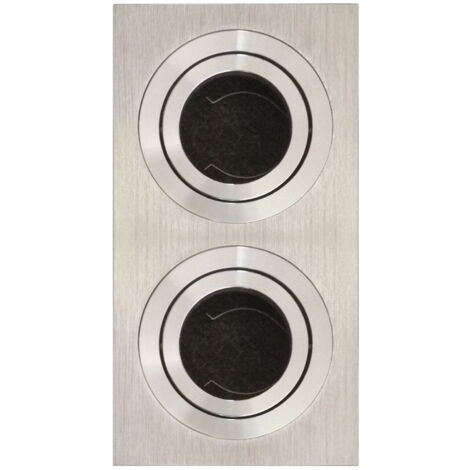Portafaretto orientabile GU10 / MR16 da incasso 173x90mm Acciaio satinato Rettangolare 2 posti Novaline