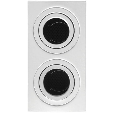 Portafaretto orientabile GU10 / MR16 da incasso 173x90mm Bianco opaco Rettangolare 2 posti Novaline