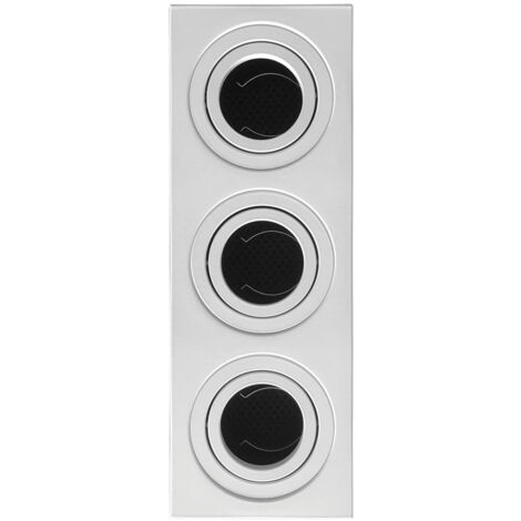 Portafaretto orientabile GU10 / MR16 da incasso 258x90mm Bianco opaco Rettangolare 3 posti Novaline