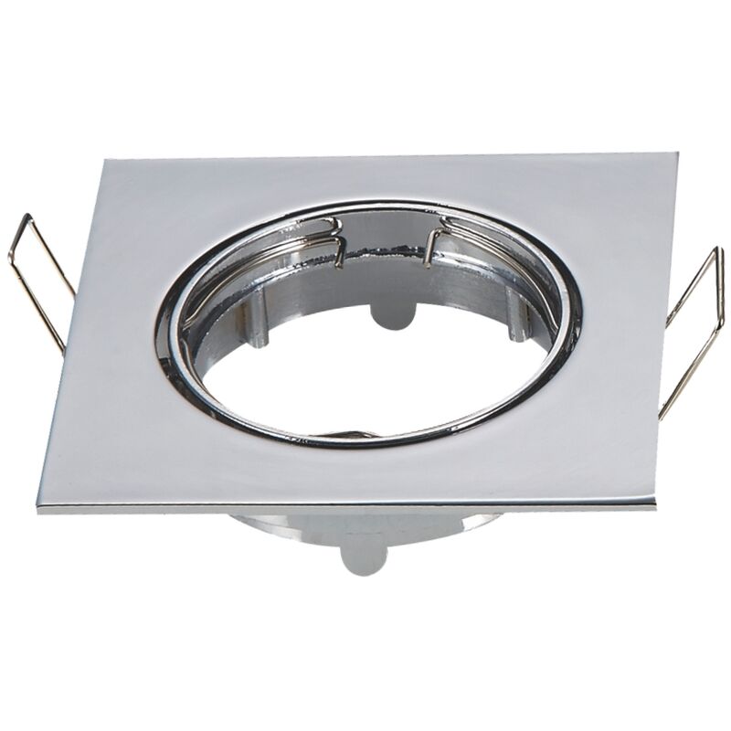 Image of Aigostar - Portafaretto orientabile GU10 / MR16 da incasso 82x82mm Cromato Quadrato