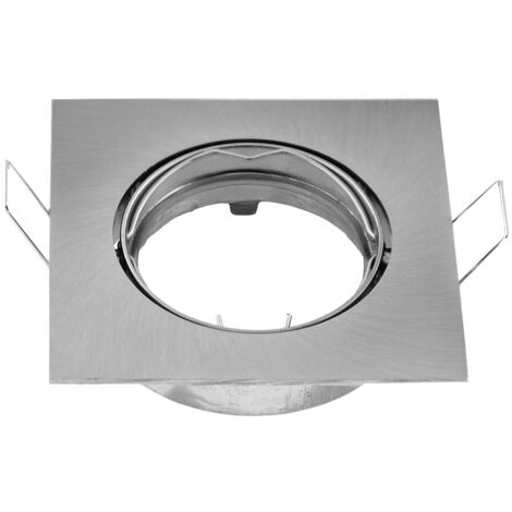 Portafaretto orientabile GU10 / MR16 da incasso 83x83mm Acciaio satinato Quadrato 1 posto Novaline