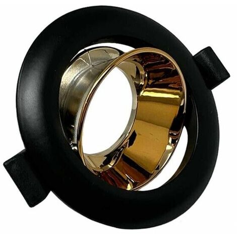 Portafaretto Orientabile Incasso Per Soffitto Rotondo Supporto Faretto Nero Oro