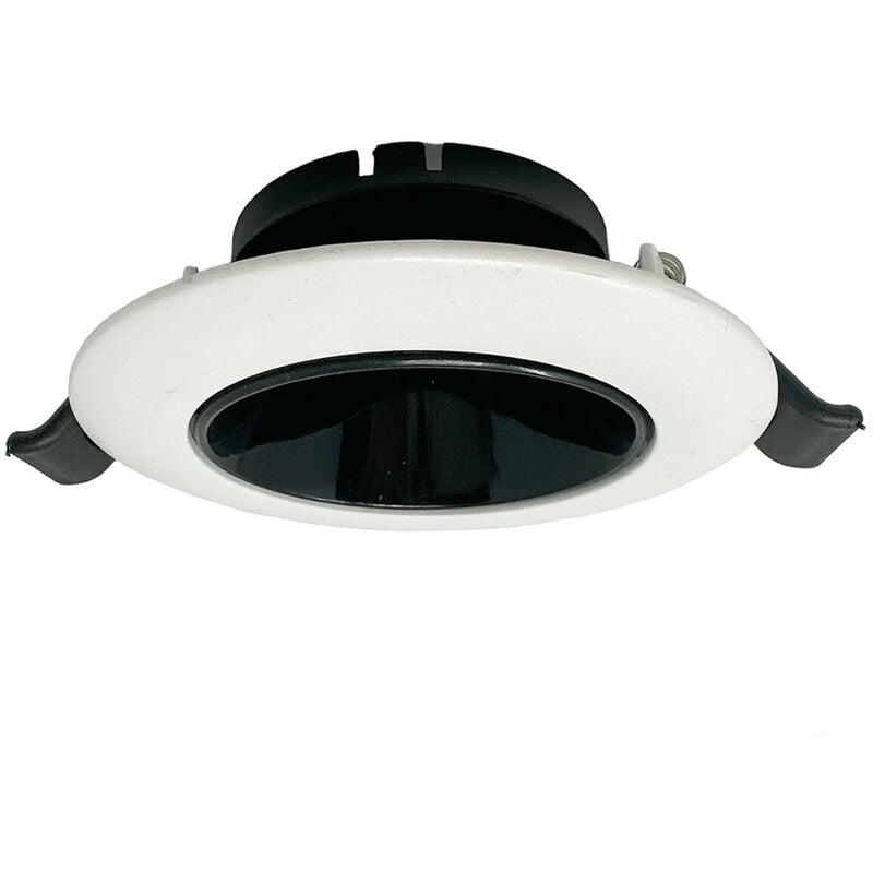 Image of Vetrineinrete - Portafaretto tondo orientabile ad incasso per soffitto supporto per faretto bianco e nero controsoffitta