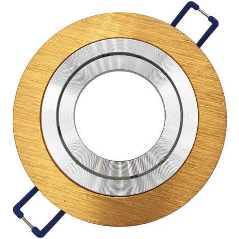 Portafaretto Tondo Oro satinato Orientabile da incasso cartongesso per lampadine led GU10 con ghiera svitabile