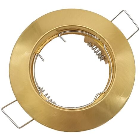 MILLE LUCCIOLE Portafaretto Tondo Oro spazzolato fisso da incasso cartongesso per lampadine GU10 MR16