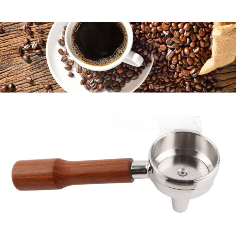 Portafilter Café Té 58mm à Extraction Unitaire Poignée Bois Massif Manchette Style C1 Rosewood pour Machines Commerciales
